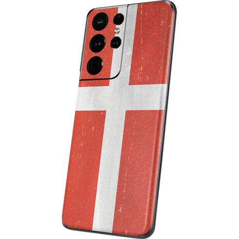 Denmark Flag Distressed Galaxy S21 Ultra 5G Skin