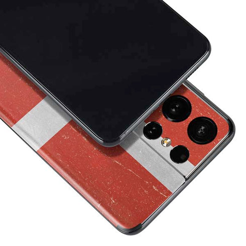 Denmark Flag Distressed Galaxy S21 Ultra 5G Skin