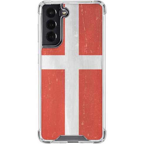 Denmark Flag Distressed Galaxy S22 Clear Case