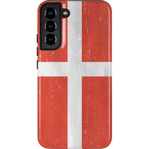 Denmark Flag Distressed Galaxy S22 Plus Pro Case