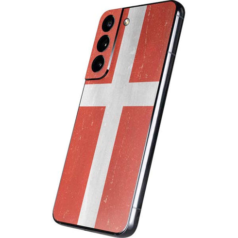 Denmark Flag Distressed Galaxy S22 Skin