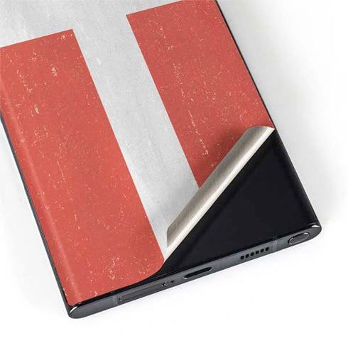 Denmark Flag Distressed Galaxy S22 Ultra Skin