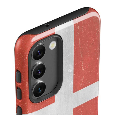 Denmark Flag Distressed Galaxy S23 Pro Case