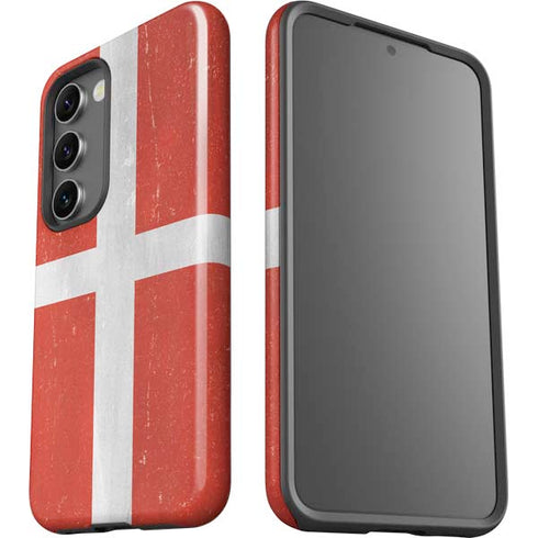 Denmark Flag Distressed Galaxy S23 Pro Case