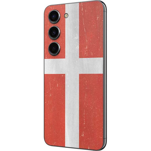Denmark Flag Distressed Galaxy S23 Skin