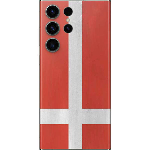 Denmark Flag Distressed Galaxy S23 Ultra Skin