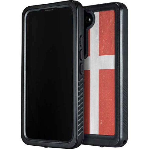 Denmark Flag Distressed Galaxy S23 Waterproof Case