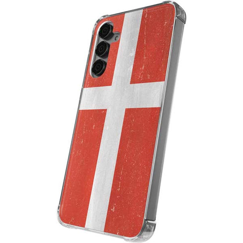 Denmark Flag Distressed Galaxy S24 Plus Clear Case