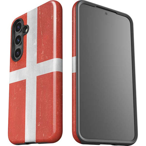 Denmark Flag Distressed Galaxy S24 Plus Impact Case