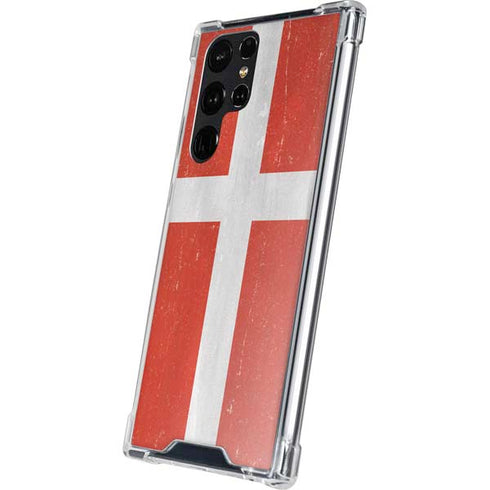 Denmark Flag Distressed Galaxy S24 Ultra Clear Case