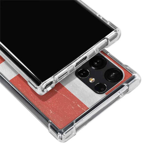Denmark Flag Distressed Galaxy S24 Ultra Clear Case