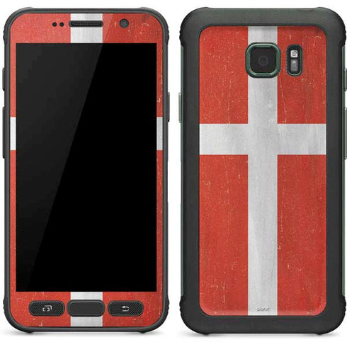Denmark Flag Distressed Galaxy S7 Active Skin