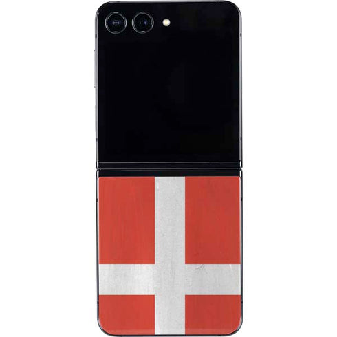 Denmark Flag Distressed Galaxy Z Flip5 5G Skin