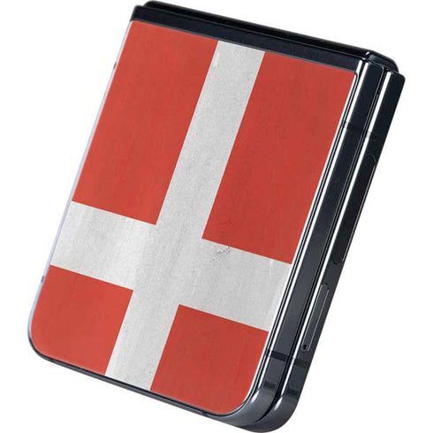 Denmark Flag Distressed Galaxy Z Flip5 5G Skin