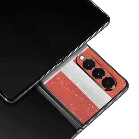 Denmark Flag Distressed Galaxy Z Fold3 5G Skin