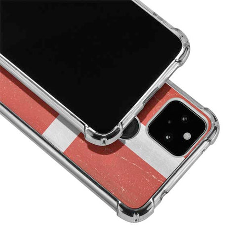 Denmark Flag Distressed Google Pixel 5a 5G Clear Case
