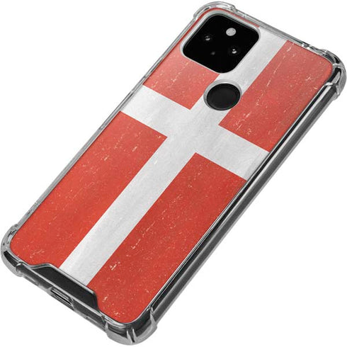 Denmark Flag Distressed Google Pixel 5a 5G Clear Case