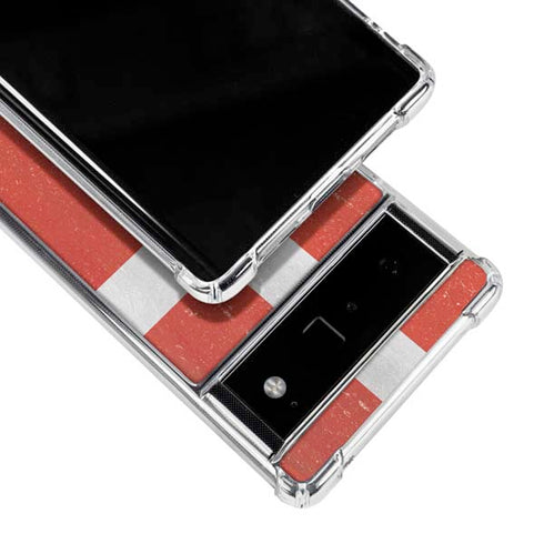 Denmark Flag Distressed Google Pixel 6 Clear Case
