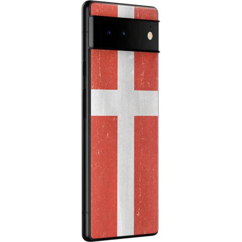 Denmark Flag Distressed Google Pixel 6 Skin