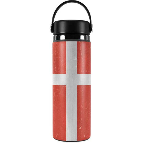 Denmark Flag Distressed Hydro Flask 20oz Wide Mouth Skin