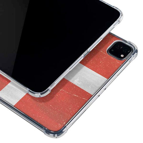 Denmark Flag Distressed iPad Pro 12.9in (2020) Clear Case