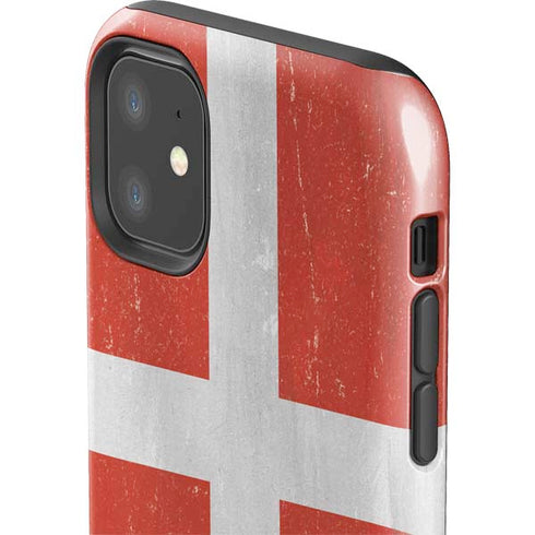 Denmark Flag Distressed iPhone 11 Impact Case
