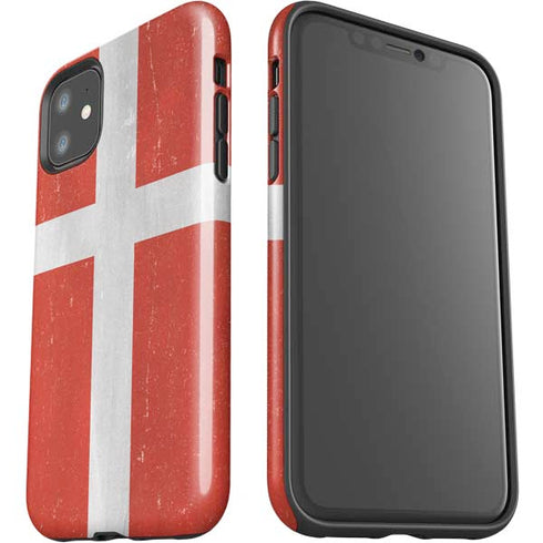 Denmark Flag Distressed iPhone 11 Impact Case