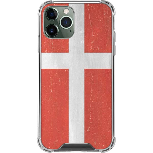 Denmark Flag Distressed iPhone 11 Pro Max Clear Case