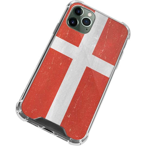 Denmark Flag Distressed iPhone 11 Pro Max Clear Case