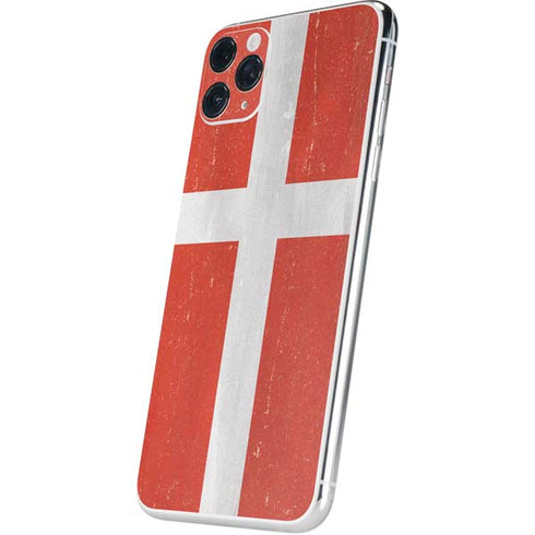 Denmark Flag Distressed iPhone 11 Pro Max Skin