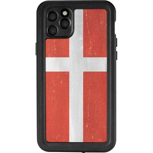 Denmark Flag Distressed iPhone 11 Pro Max Waterproof Case