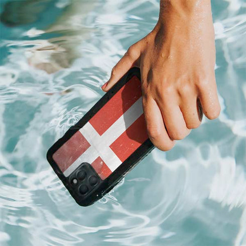 Denmark Flag Distressed iPhone 11 Pro Max Waterproof Case