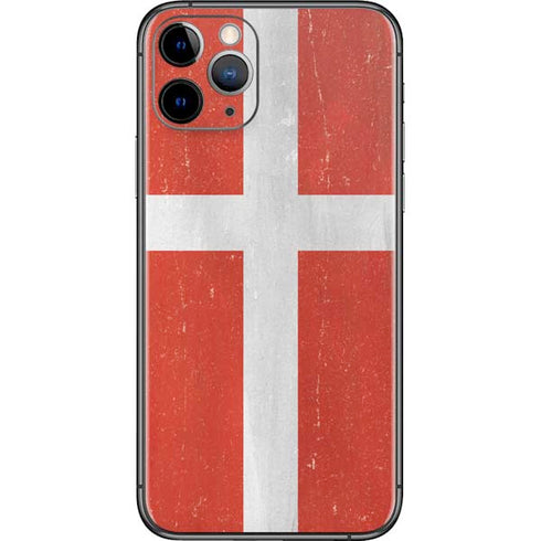Denmark Flag Distressed iPhone 11 Pro Skin