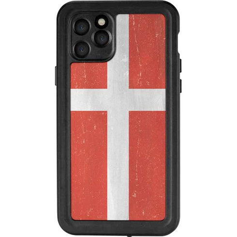 Denmark Flag Distressed iPhone 11 Pro Waterproof Case