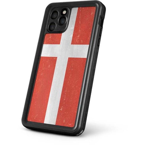 Denmark Flag Distressed iPhone 11 Pro Waterproof Case