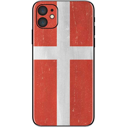 Denmark Flag Distressed iPhone 11 Skin