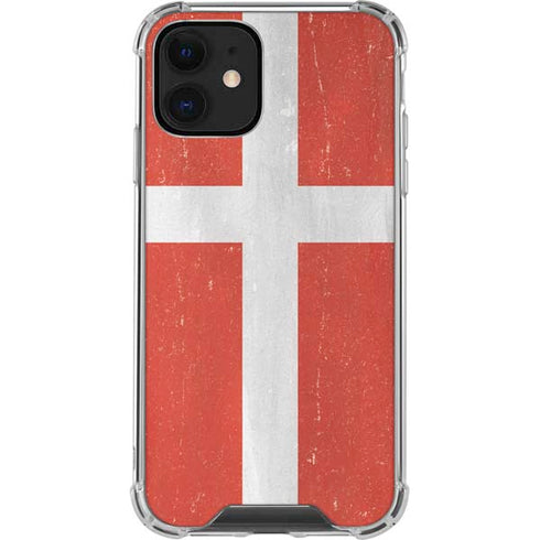 Denmark Flag Distressed iPhone 12 Clear Case