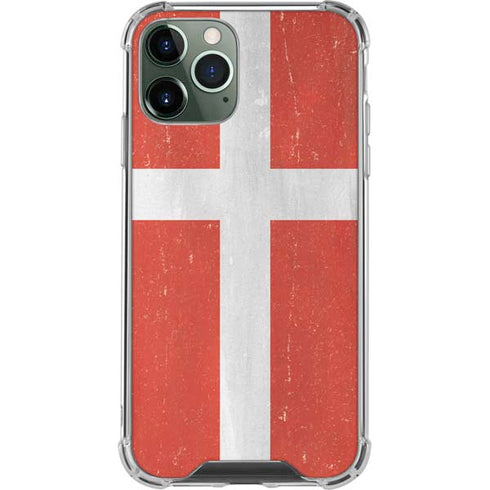 Denmark Flag Distressed iPhone 12 Pro Max Clear Case