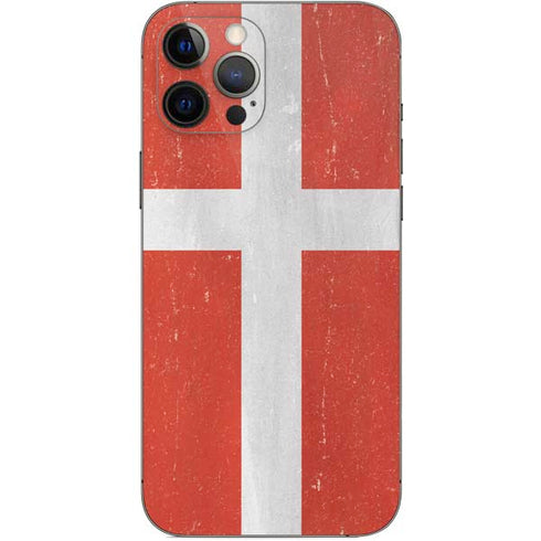 Denmark Flag Distressed iPhone 12 Pro Max Skin