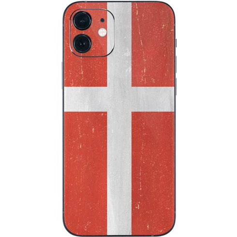 Denmark Flag Distressed iPhone 12 Skin