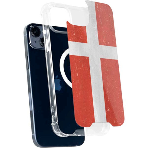 Denmark Flag Distressed iPhone 13 MagSafe Case