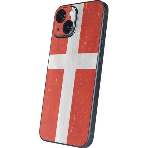 Denmark Flag Distressed iPhone 13 Mini Skin
