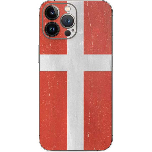 Denmark Flag Distressed iPhone 13 Pro Max Skin