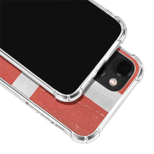 Denmark Flag Distressed iPhone 14 Clear Case