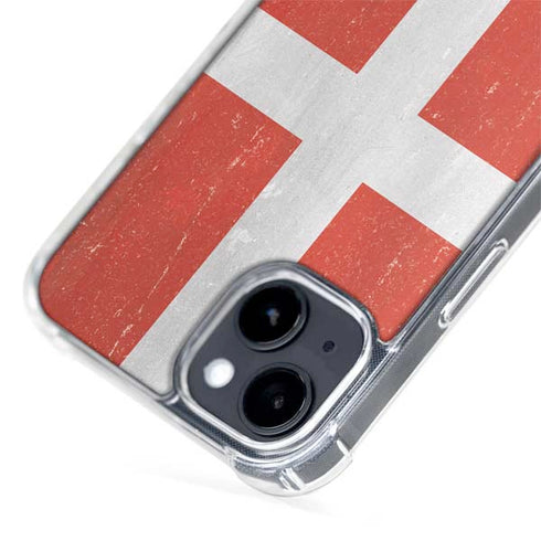 Denmark Flag Distressed iPhone 15 MagSafe Case