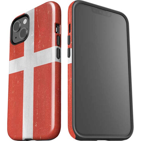 Denmark Flag Distressed iPhone 15 Impact Case