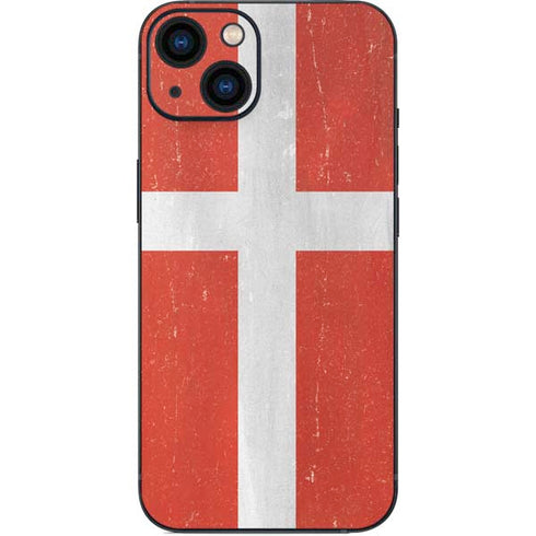 Denmark Flag Distressed iPhone 14 Skin