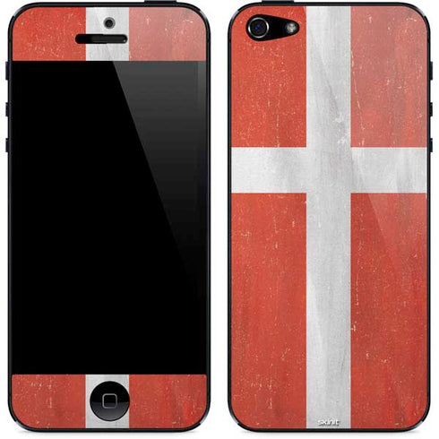 Denmark Flag Distressed iPhone 5/5s/5SE Skin
