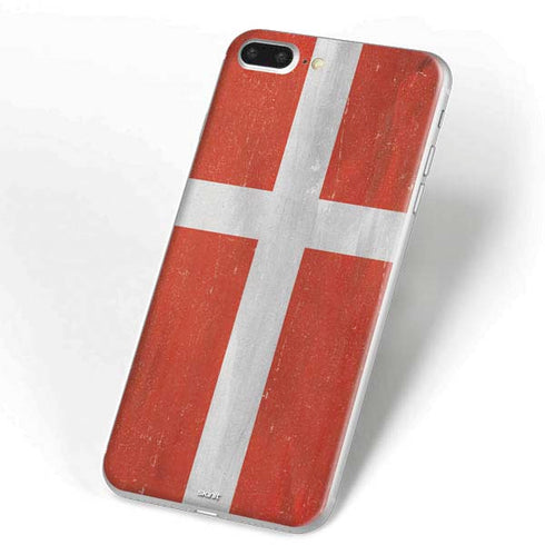 Denmark Flag Distressed iPhone 7 Plus Skin