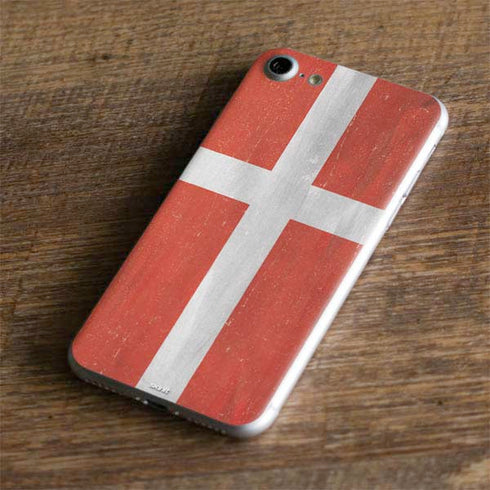 Denmark Flag Distressed iPhone 7 Skin